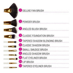BH Cosmetics Dot Collection 11 Pcs Brush Set - White